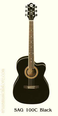 GB&A Acoustic guitar -Black with EQ 39' Musical Instrument