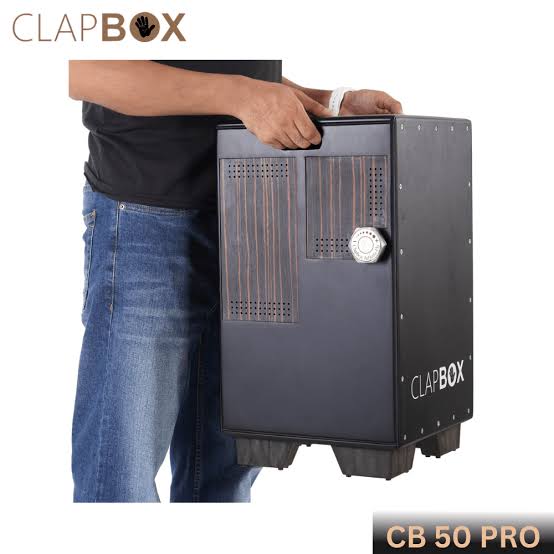 Clapbox CB50 PRO Cajon | 2 IN 1 Instrument | Cajon And Side Bongos with Adjusta-Fly Advanced Adjustable Mechanism | Oak Wood- 3 Internal Snares | Black Musical Instrument