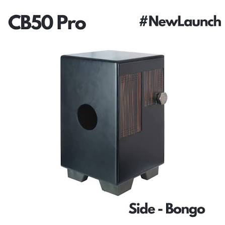 Clapbox CB50 PRO Cajon | 2 IN 1 Instrument | Cajon And Side Bongos with Adjusta-Fly Advanced Adjustable Mechanism | Oak Wood- 3 Internal Snares | Black Alternate View